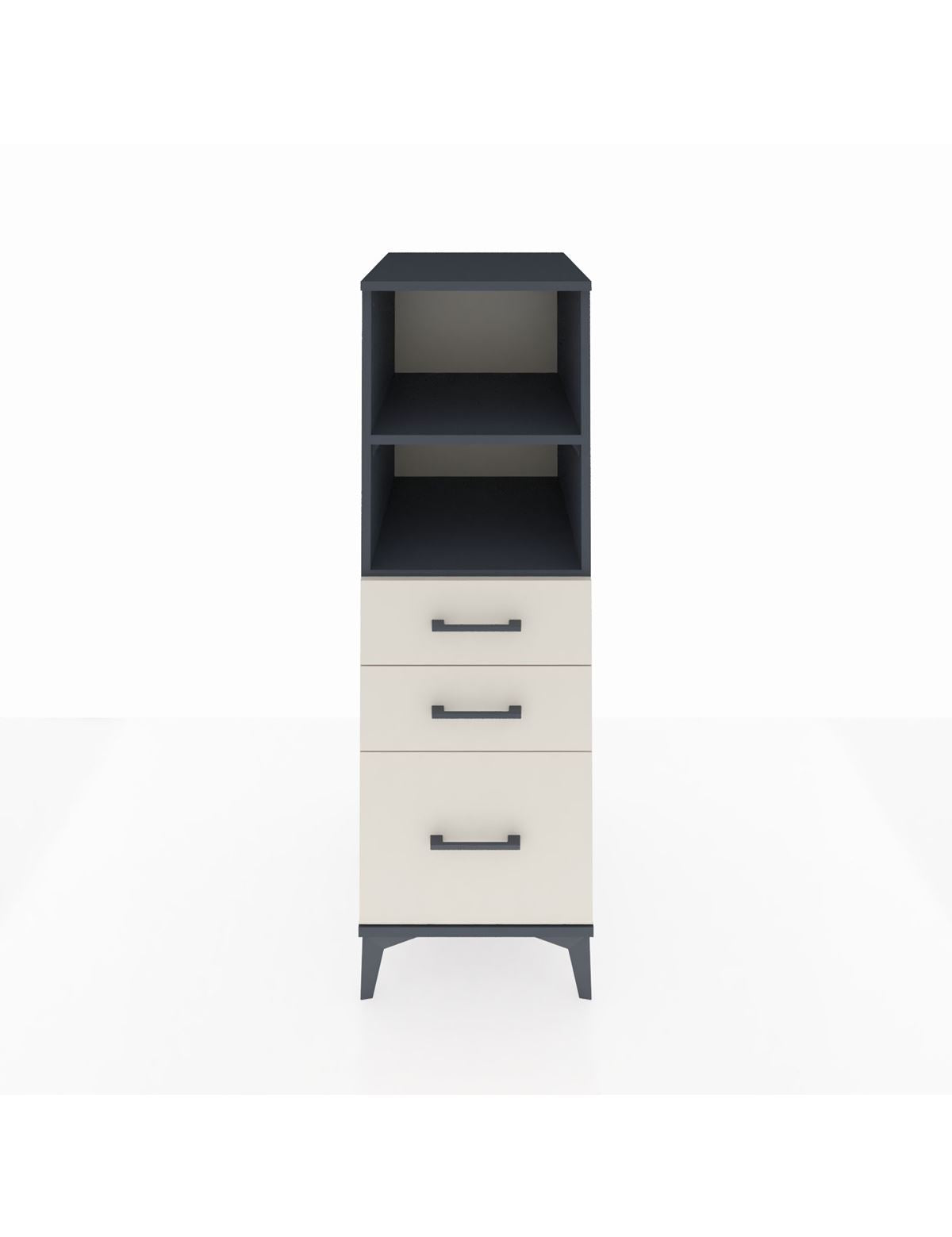 Kronos Dolap 2 Raflı 3 Çekmeceli 44x59x134 Antrasit-Aytaşı