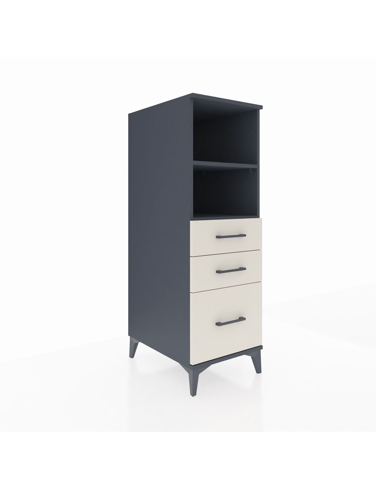 Kronos Dolap 2 Raflı 3 Çekmeceli 44x59x134 Antrasit-Aytaşı