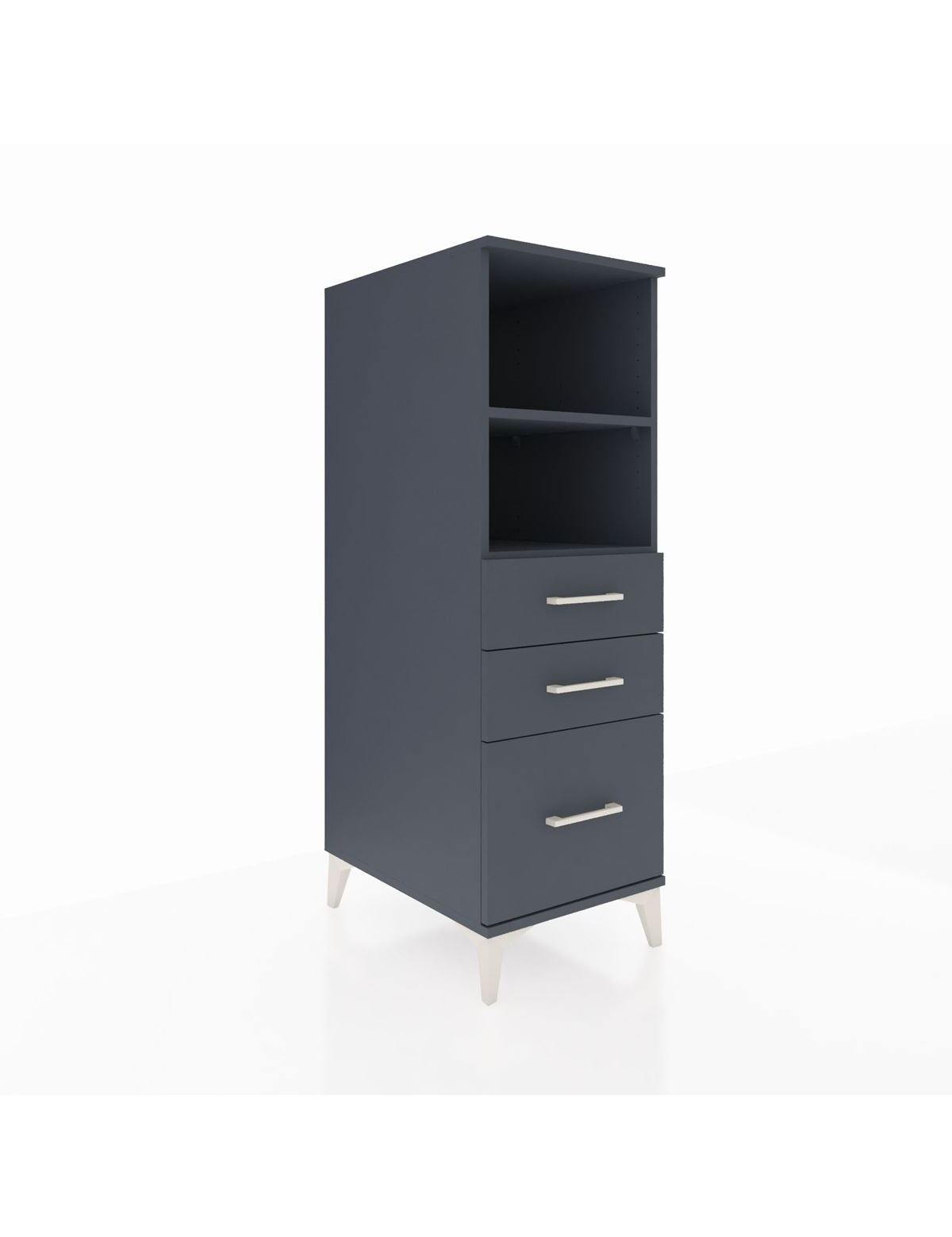 Kronos Dolap 2 Raflı 3 Çekmeceli 44x59x134 Antrasit-Antrasit