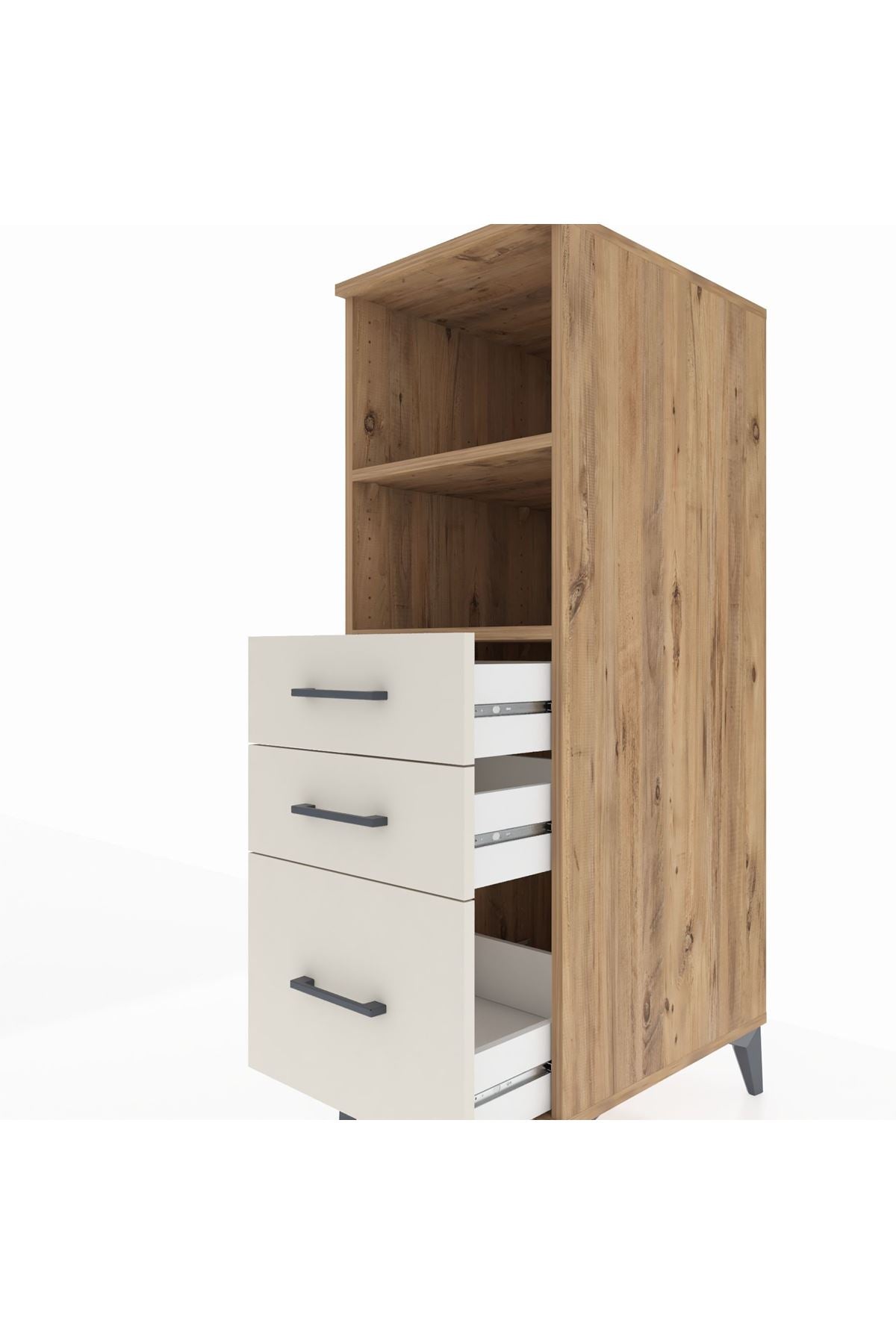 Kronos Dolap 2 Raflı 3 Çekmeceli 44x59x134 Çam-Aytaşı