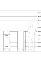 Kronos Dolap 2 Raflı 3 Çekmeceli 44x59x134 Aytaşı-Aytaşı