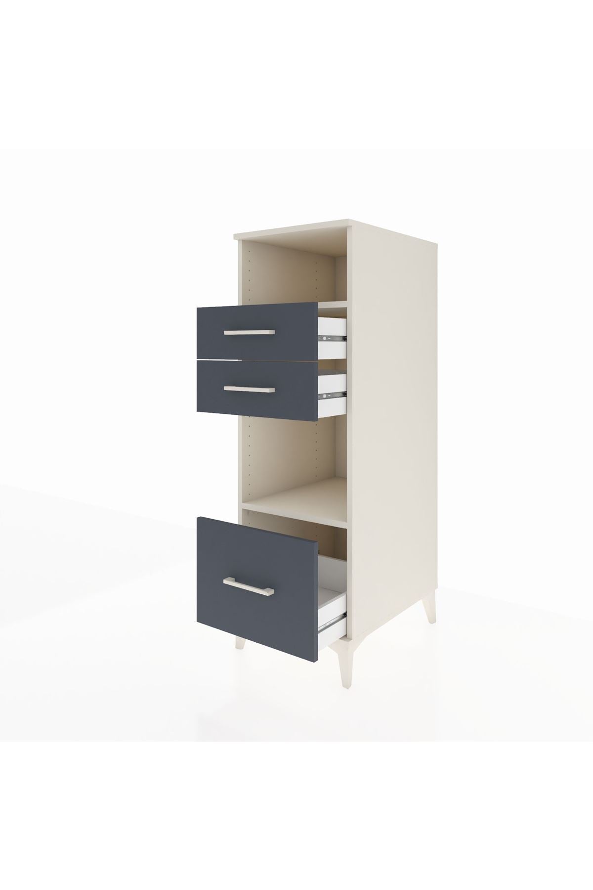 Kronos Dolap 2 Raflı 3 Çekmeceli 44x59x134 Aytaşı-Antrasit