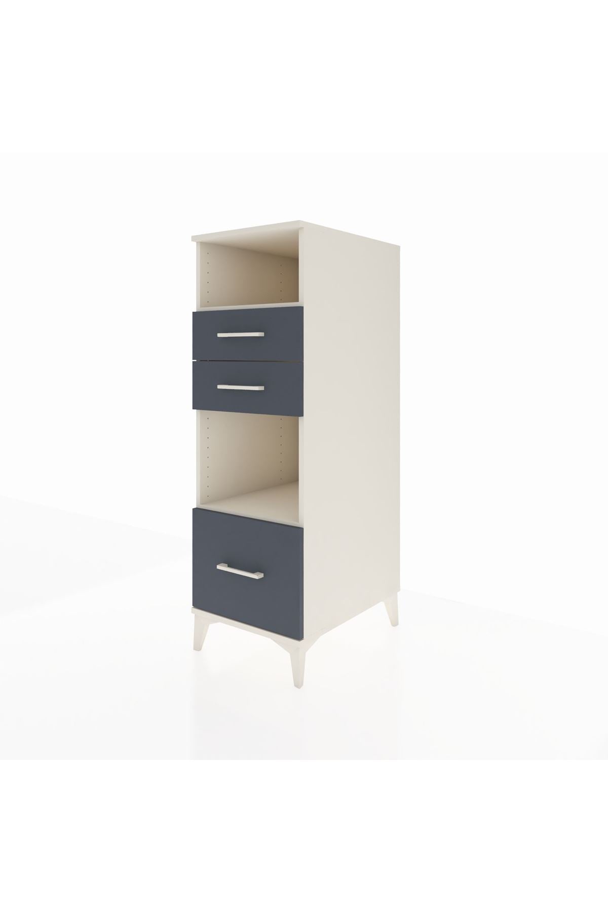 Kronos Dolap 2 Raflı 3 Çekmeceli 44x59x134 Aytaşı-Antrasit