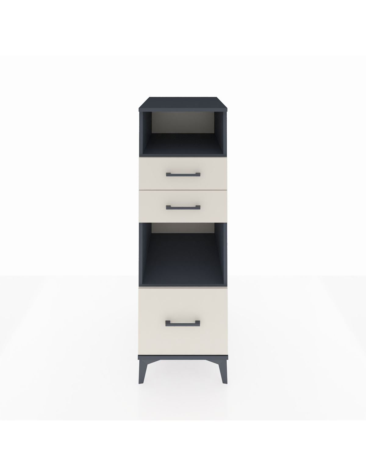 Kronos Dolap 2 Raflı 3 Çekmeceli 44x59x134 Antrasit-Aytaşı