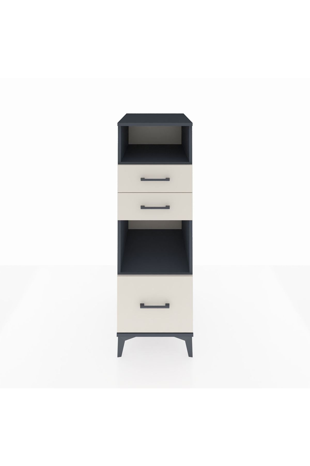 Kronos Dolap 2 Raflı 3 Çekmeceli 44x59x134 Antrasit-Aytaşı