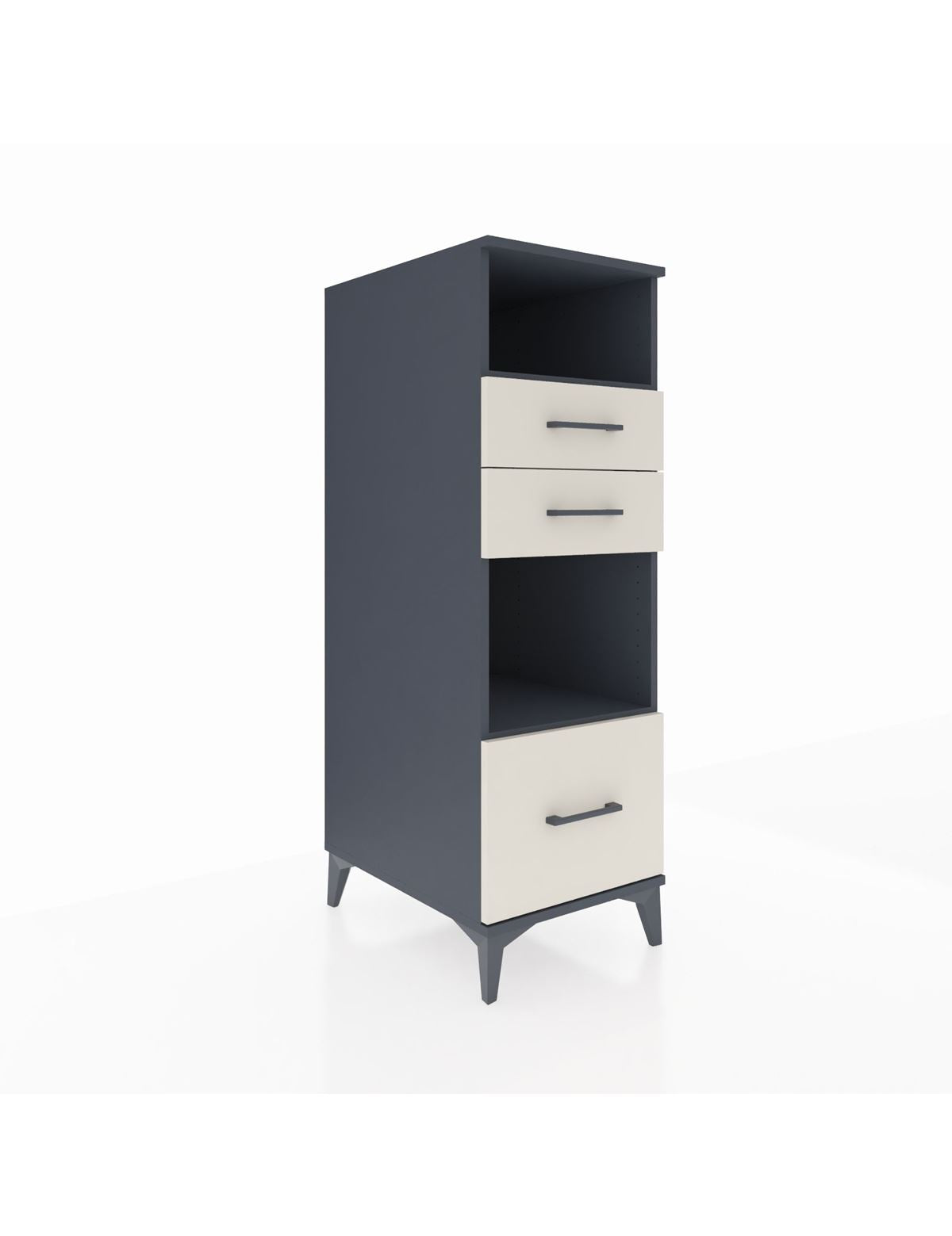 Kronos Dolap 2 Raflı 3 Çekmeceli 44x59x134 Antrasit-Aytaşı