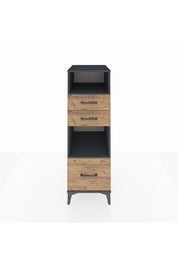 Kronos Dolap 2 Raflı 3 Çekmeceli 44x59x134 Antrasit-Çam