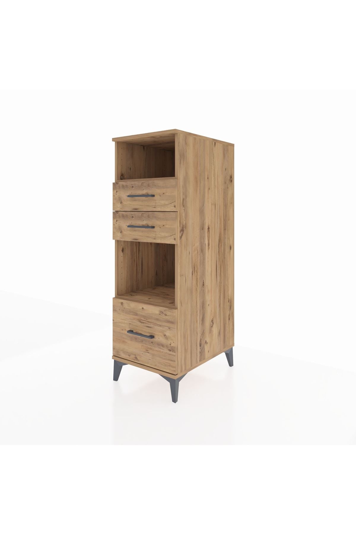 Kronos Dolap 2 Raflı 3 Çekmeceli 44x59x134 Çam-Çam