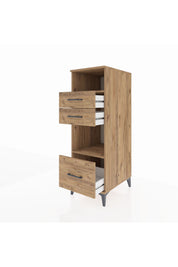 Kronos Dolap 2 Raflı 3 Çekmeceli 44x59x134 Çam-Çam