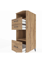 Kronos Dolap 2 Raflı 3 Çekmeceli 44x59x134 Çam-Çam