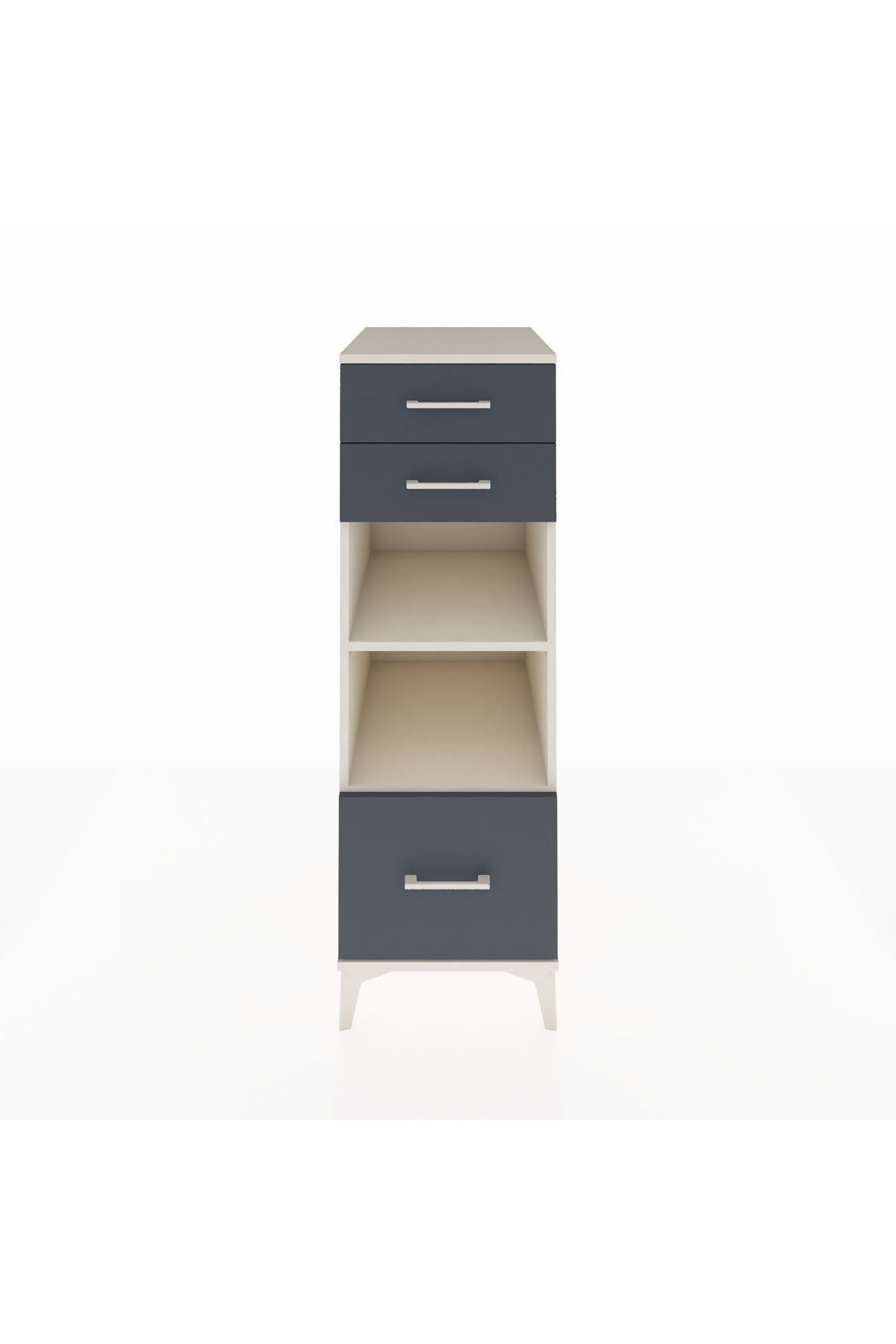 Kronos Dolap 2 Raflı 3 Çekmeceli 44x59x134 Aytaşı-Antrasit