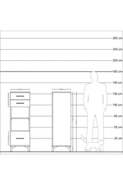 Kronos Dolap 2 Raflı 3 Çekmeceli 44x59x134 Aytaşı-Antrasit