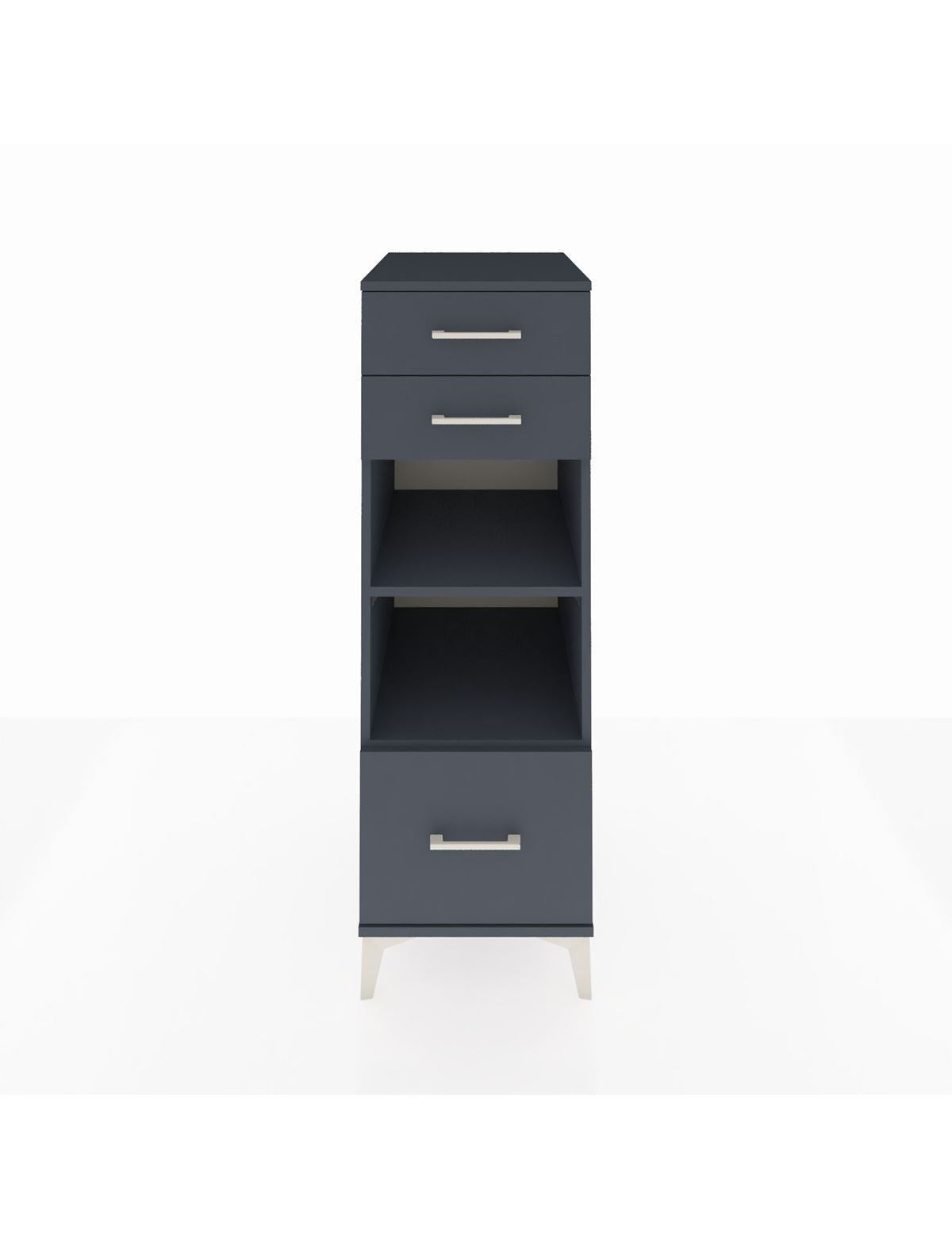 Kronos Dolap 2 Raflı 3 Çekmeceli 44x59x134 Antrasit-Antrasit