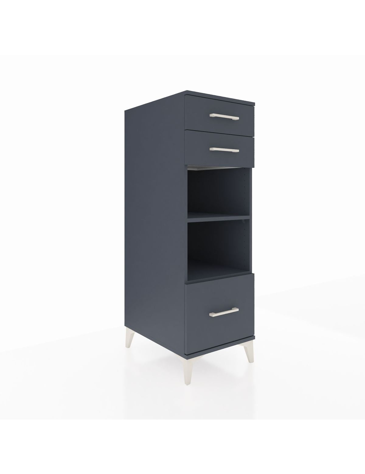 Kronos Dolap 2 Raflı 3 Çekmeceli 44x59x134 Antrasit-Antrasit