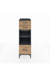 Kronos Dolap 2 Raflı 3 Çekmeceli 44x59x134 Antrasit-Çam