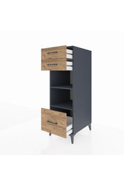 Kronos Dolap 2 Raflı 3 Çekmeceli 44x59x134 Antrasit-Çam