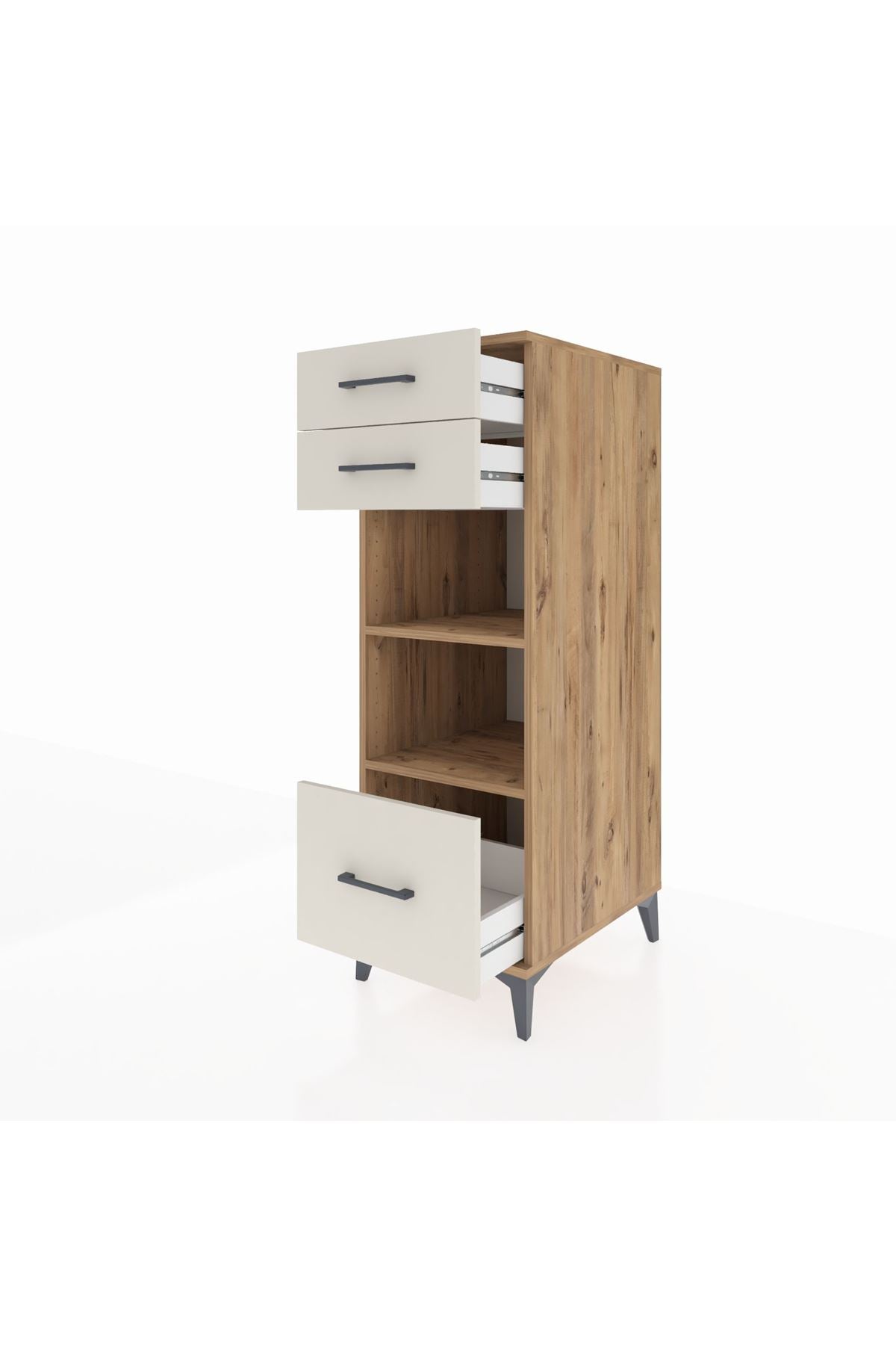 Kronos Dolap 2 Raflı 3 Çekmeceli 44x59x134 Çam-Aytaşı