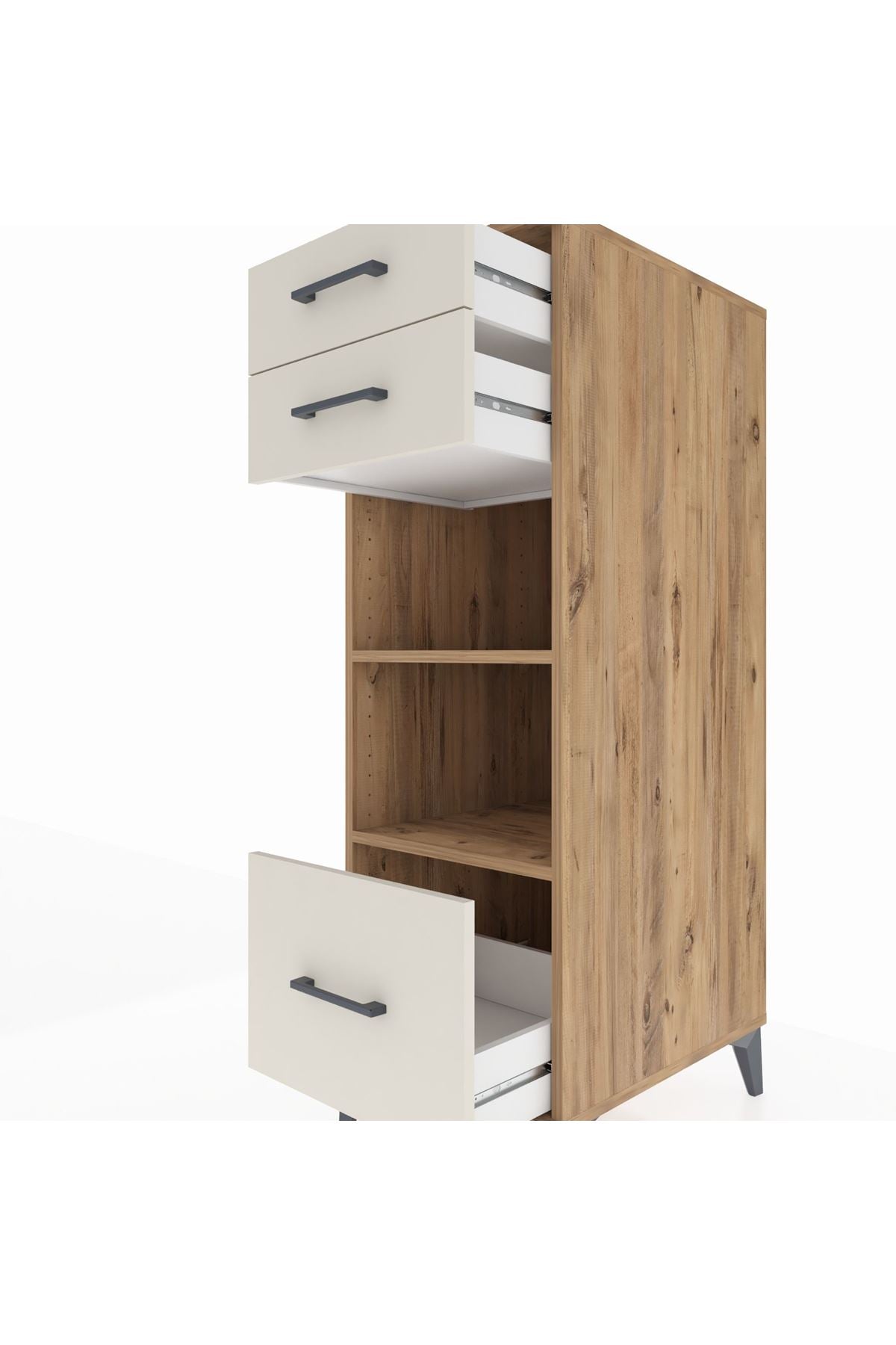 Kronos Dolap 2 Raflı 3 Çekmeceli 44x59x134 Çam-Aytaşı