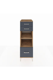 Kronos Dolap 2 Raflı 3 Çekmeceli 44x59x134 Çam-Antrasit