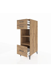 Kronos Dolap 2 Raflı 3 Çekmeceli 44x59x134 Çam-Çam