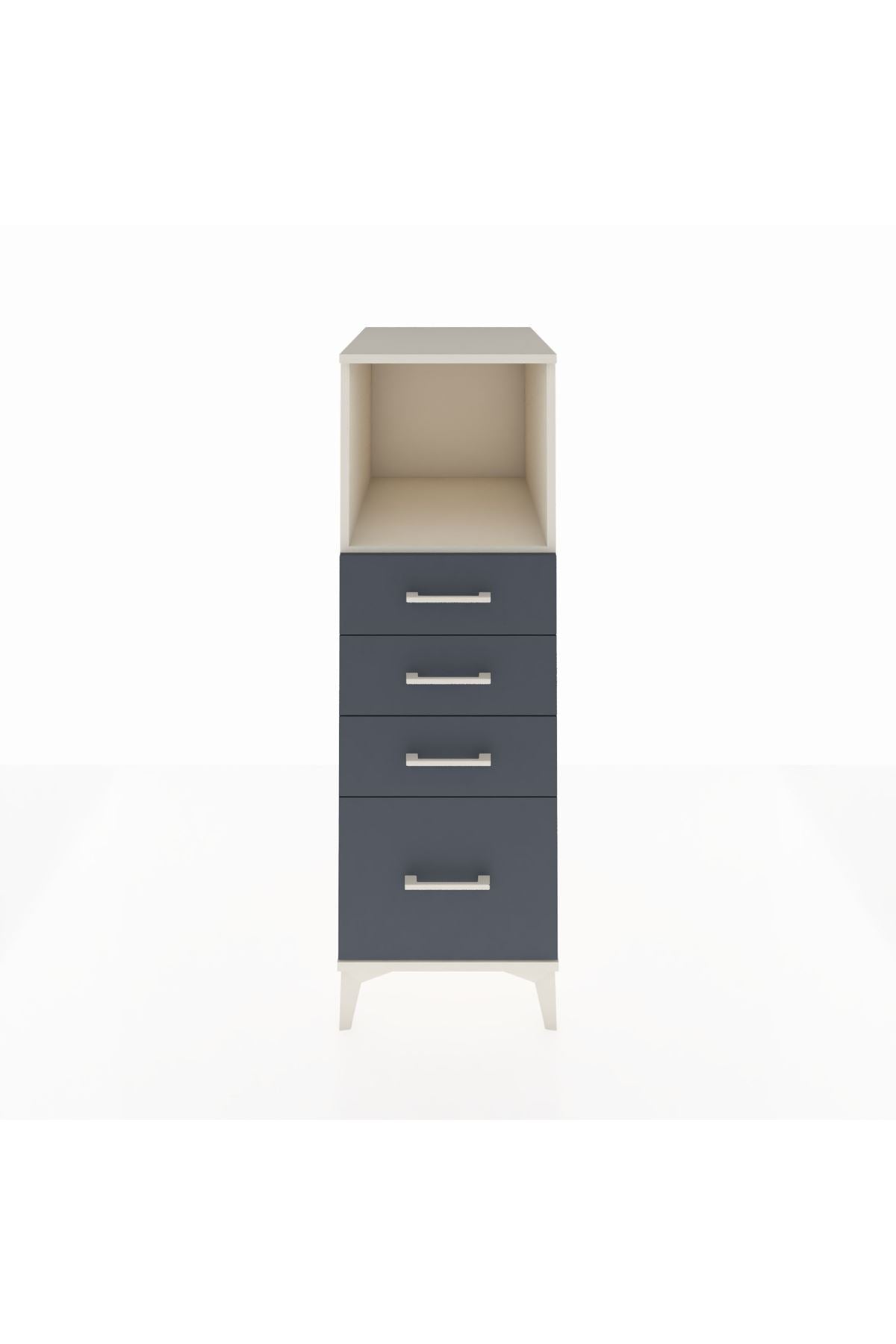 Kronos Dolap Tek Raflı 4 Çekmeceli 44x59x134 Aytaşı-Antrasit