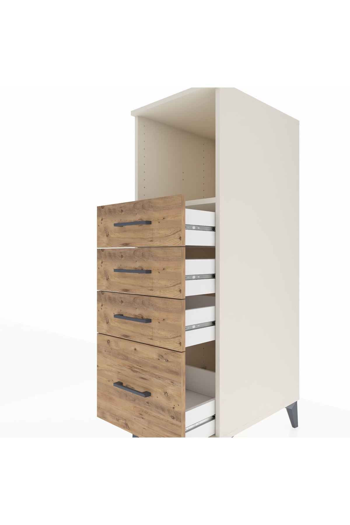 Kronos Dolap Tek Raflı 4 Çekmeceli 44x59x134 Aytaşı-Çam