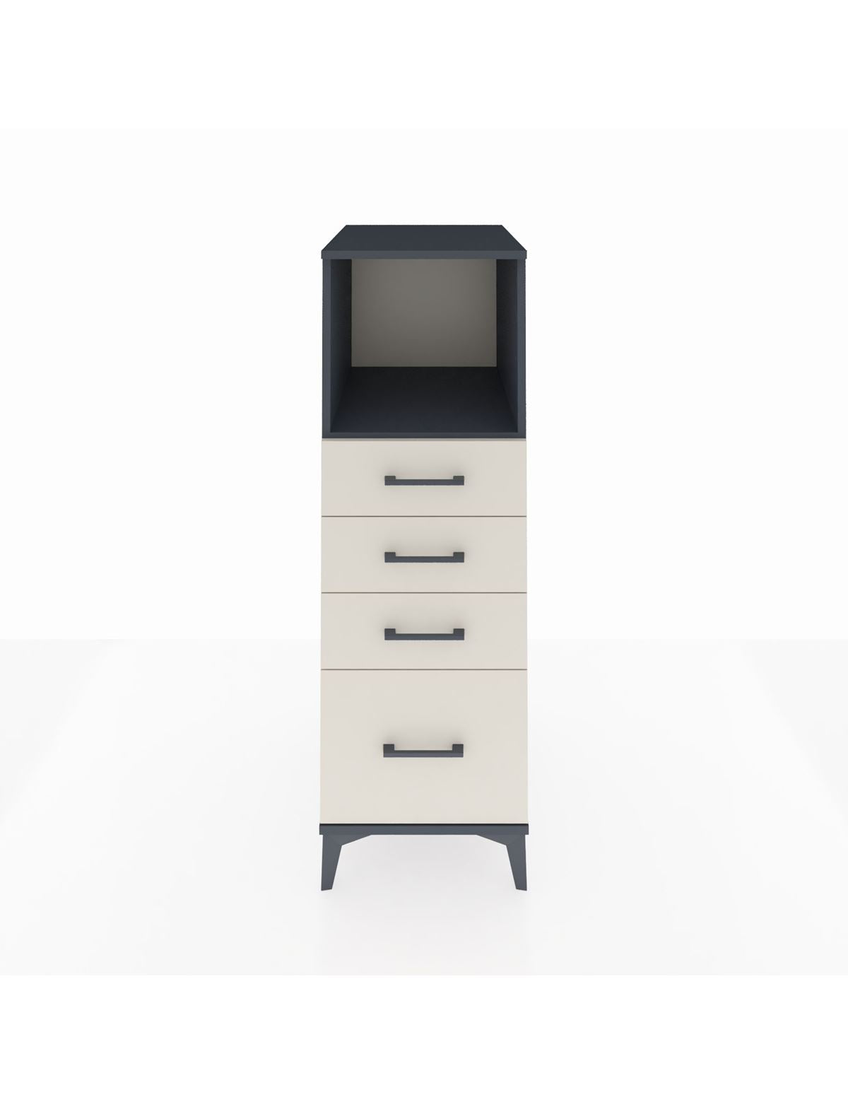 Kronos Dolap Tek Raflı 4 Çekmeceli 44x59x134 Antrasit-Aytaşı