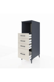 Kronos Dolap Tek Raflı 4 Çekmeceli 44x59x134 Antrasit-Aytaşı