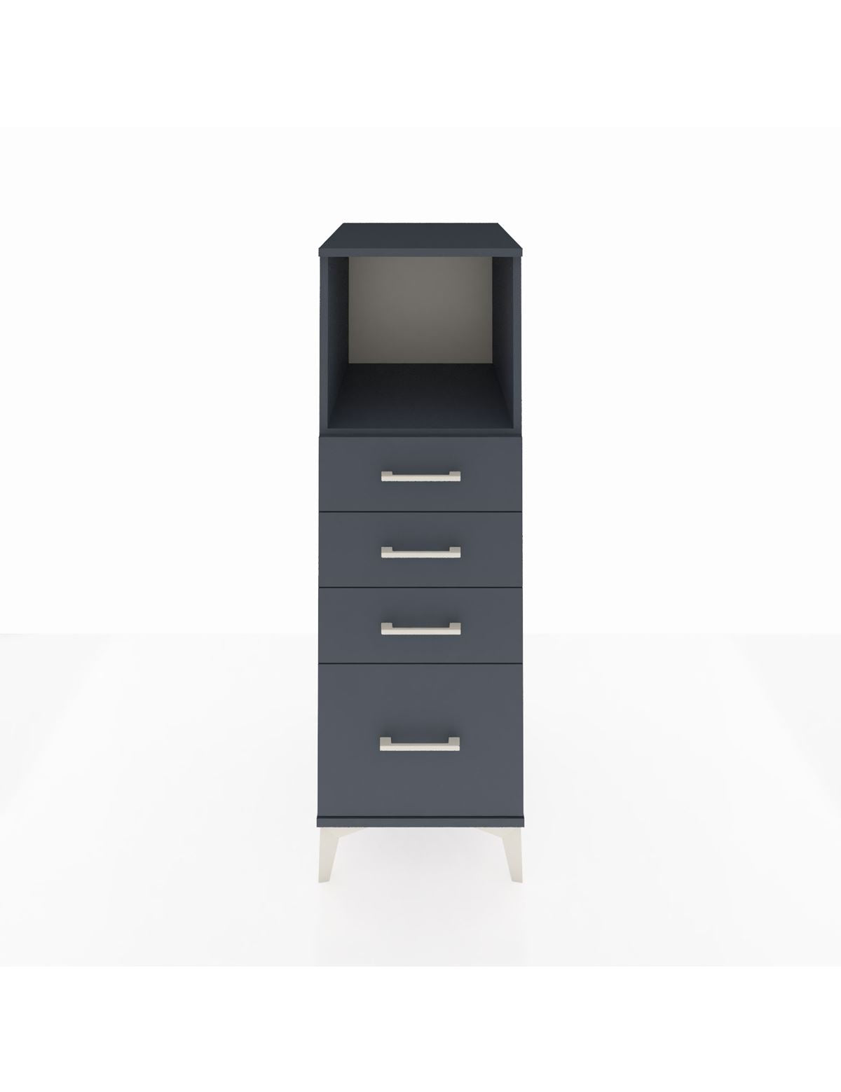 Kronos Dolap Tek Raflı 4 Çekmeceli 44x59x134 Antrasit-Antrasit