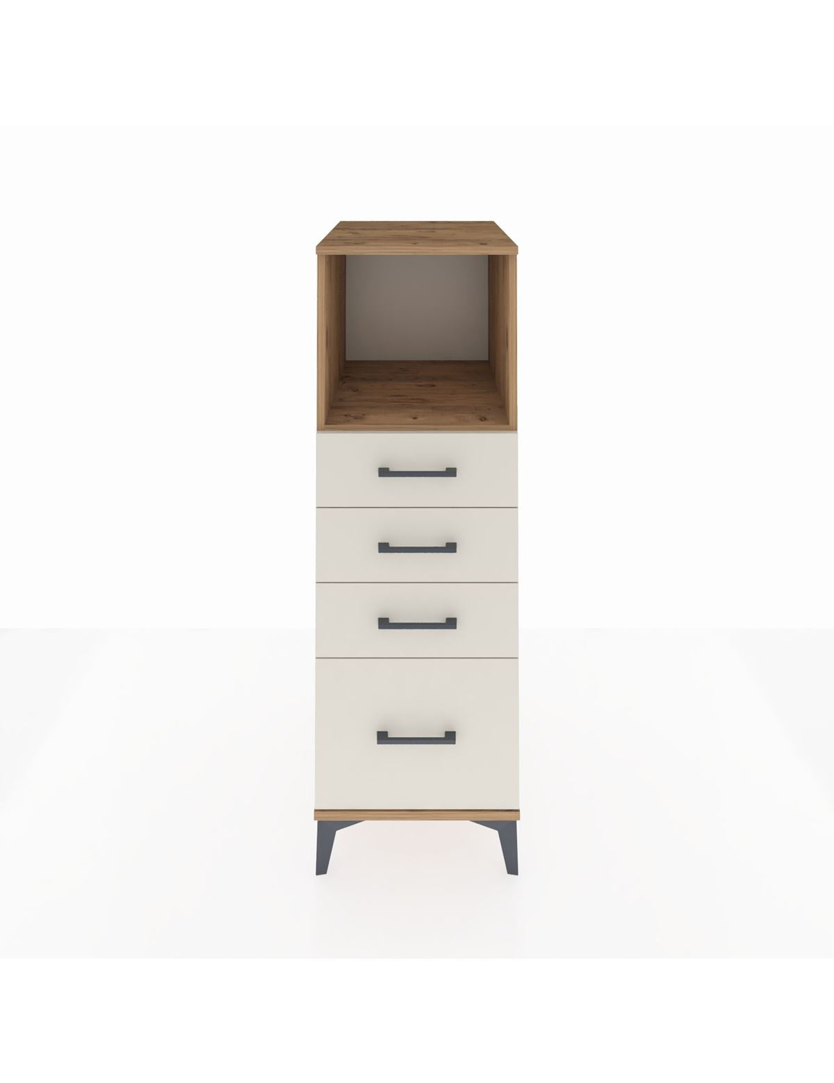 Kronos Dolap Tek Raflı 4 Çekmeceli 44x59x134 Çam-Aytaşı