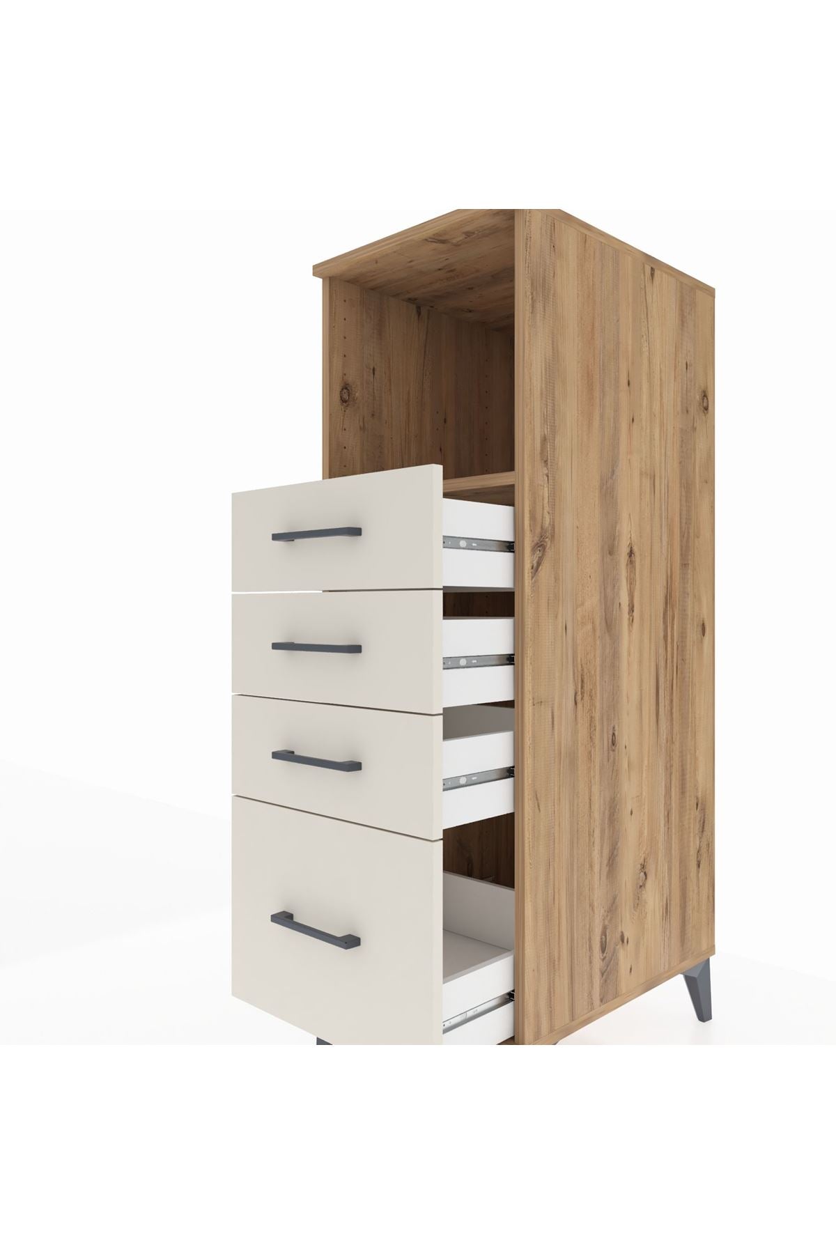 Kronos Dolap Tek Raflı 4 Çekmeceli 44x59x134 Çam-Aytaşı