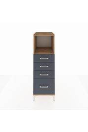 Kronos Dolap Tek Raflı 4 Çekmeceli 44x59x134 Çam-Antrasit