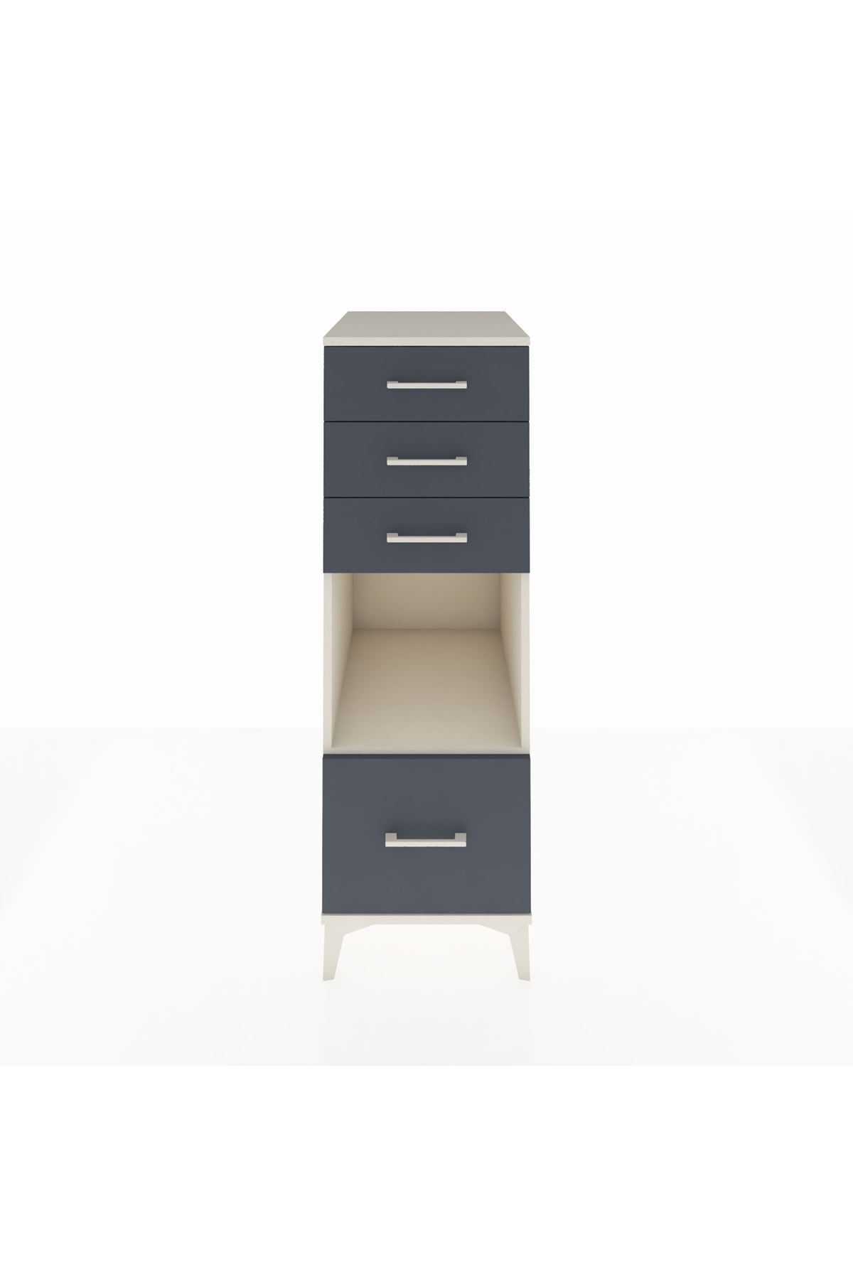 Kronos Dolap Tek Raflı 4 Çekmeceli 44x59x134 Aytaşı-Antrasit