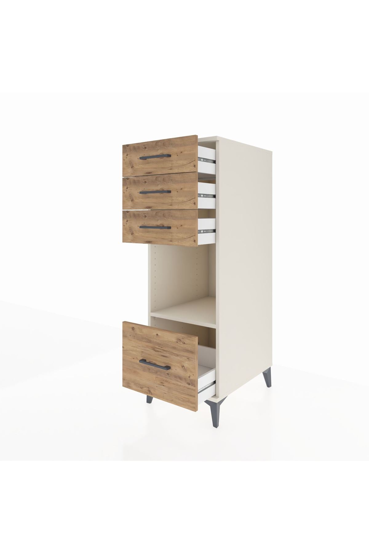 Kronos Dolap Tek Raflı 4 Çekmeceli 44x59x134 Aytaşı-Çam