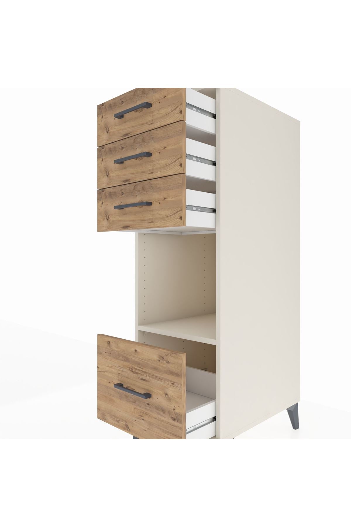 Kronos Dolap Tek Raflı 4 Çekmeceli 44x59x134 Aytaşı-Çam