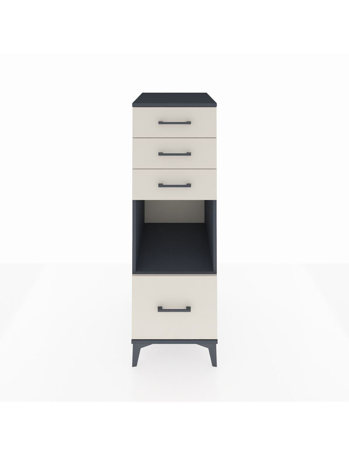 Kronos Dolap Tek Raflı 4 Çekmeceli 44x59x134 Antrasit-Aytaşı