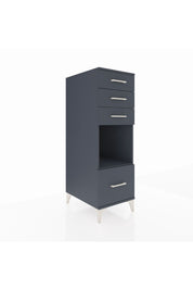 Kronos Dolap Tek Raflı 4 Çekmeceli 44x59x134 Antrasit-Antrasit
