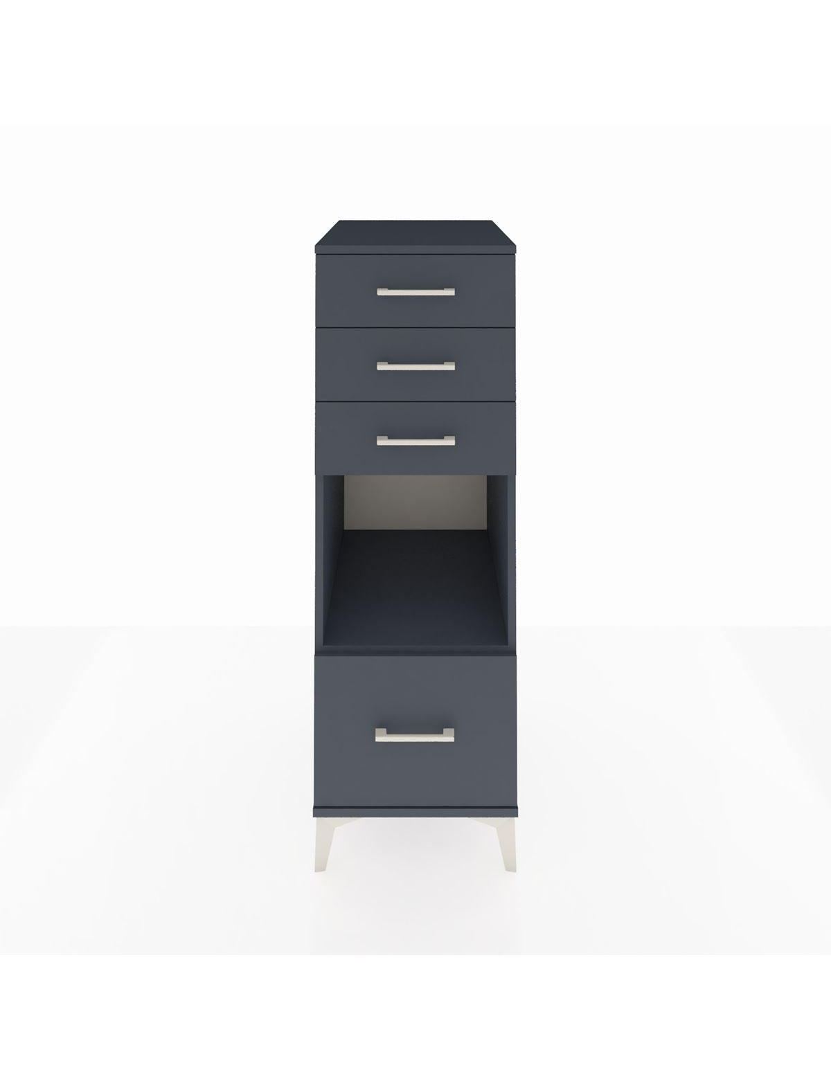 Kronos Dolap Tek Raflı 4 Çekmeceli 44x59x134 Antrasit-Antrasit