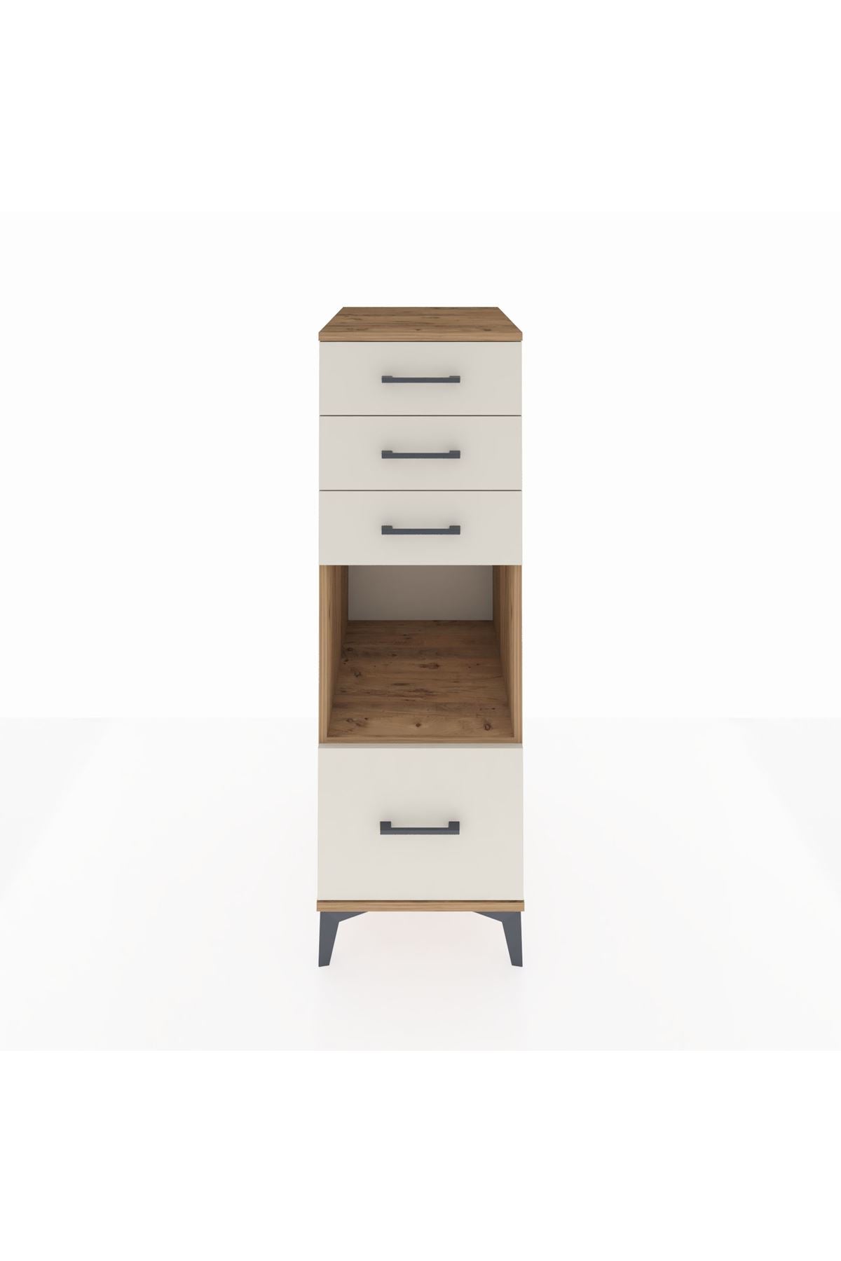 Kronos Dolap Tek Raflı 4 Çekmeceli 44x59x134 Çam-Aytaşı