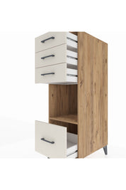 Kronos Dolap Tek Raflı 4 Çekmeceli 44x59x134 Çam-Aytaşı