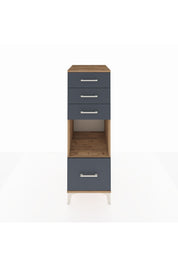 Kronos Dolap Tek Raflı 4 Çekmeceli 44x59x134 Çam-Antrasit