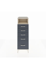 Kronos Dolap Tek Raflı 5 Çekmeceli 44x59x134 Aytaşı-Antrasit