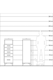 Kronos Dolap Tek Raflı 5 Çekmeceli 44x59x134 Aytaşı-Antrasit