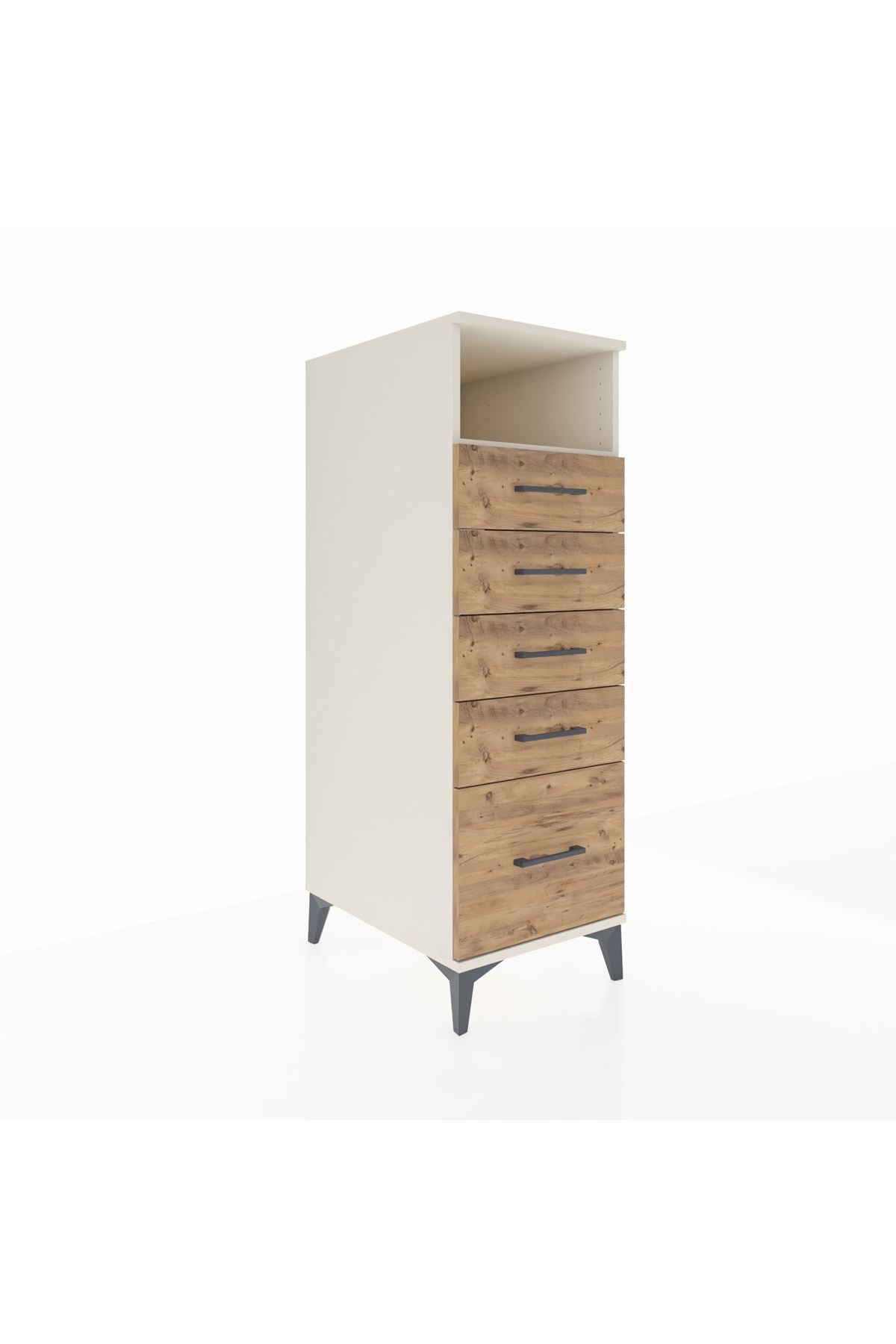 Kronos Dolap Tek Raflı 5 Çekmeceli 44x59x134 Aytaşı-Çam