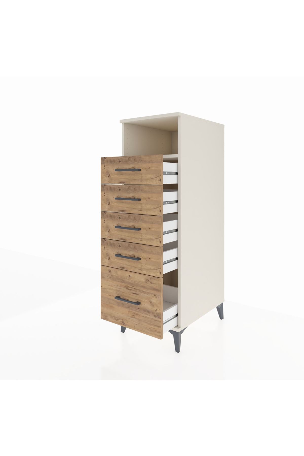 Kronos Dolap Tek Raflı 5 Çekmeceli 44x59x134 Aytaşı-Çam
