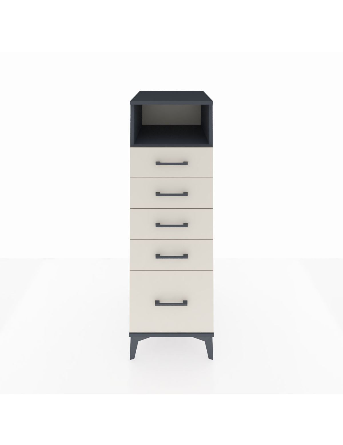 Kronos Dolap Tek Raflı 5 Çekmeceli 44x59x134 Antrasit-Aytaşı