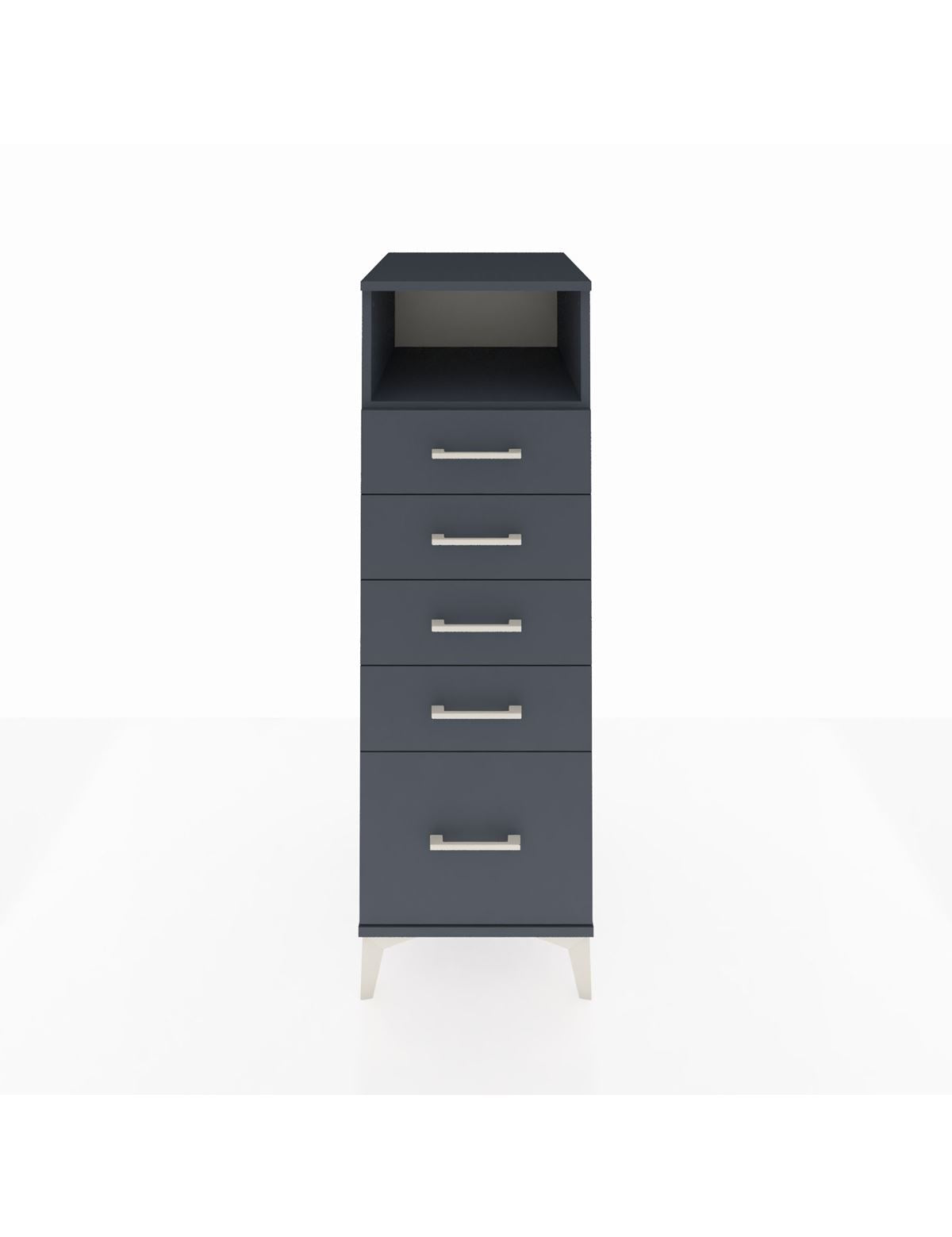 Kronos Dolap Tek Raflı 5 Çekmeceli 44x59x134 Antrasit-Antrasit