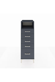 Kronos Dolap Tek Raflı 5 Çekmeceli 44x59x134 Antrasit-Antrasit