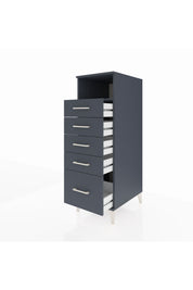Kronos Dolap Tek Raflı 5 Çekmeceli 44x59x134 Antrasit-Antrasit
