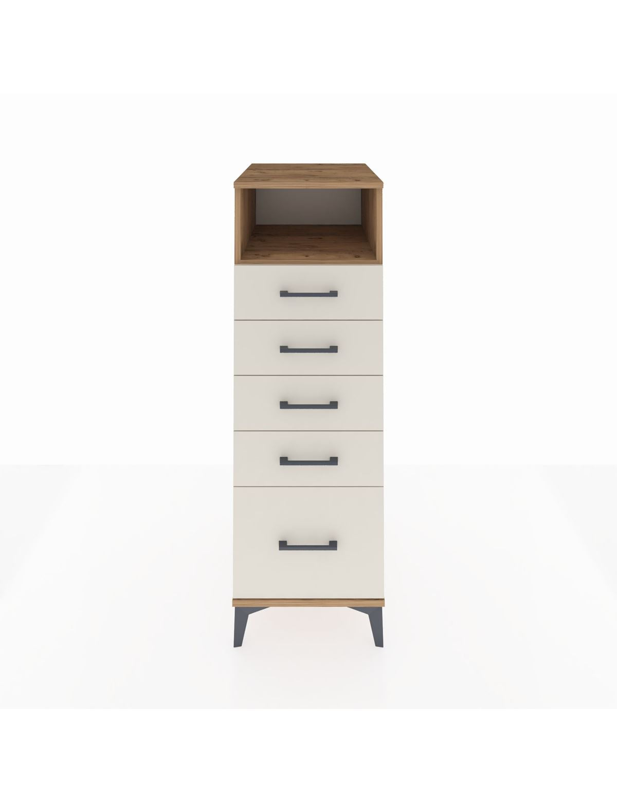 Kronos Dolap Tek Raflı 5 Çekmeceli 44x59x134 Çam-Aytaşı